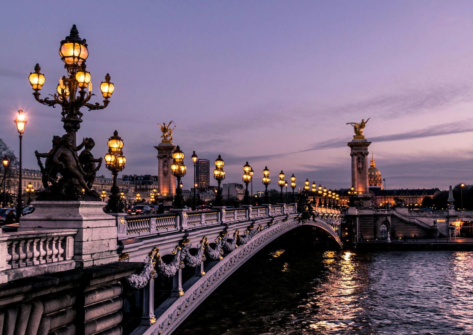 Pont Alexandre III at dusk, Paris